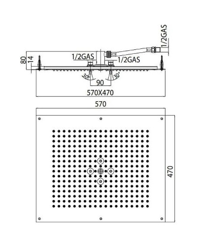 Верхний душ Bossini Dream Neb H38657.030 Хром