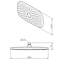 Верхний душ 215х380 мм Am.Pm Sensation F0530000