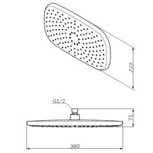 Верхний душ 215х380 мм Am.Pm Sensation F0530000