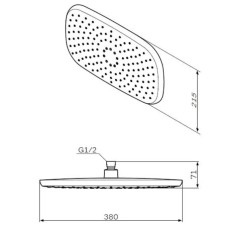 Верхний душ 215х380 мм Am.Pm Sensation F0530000