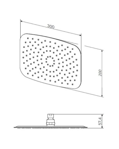 Верхний душ 300х250 мм Am.Pm F05S0006