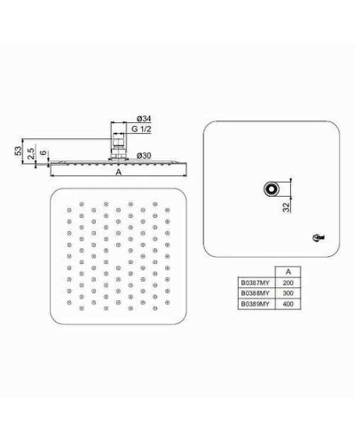 Верхний душ Ideal Standard Ideal Rain Luxe B0387MY Хром
