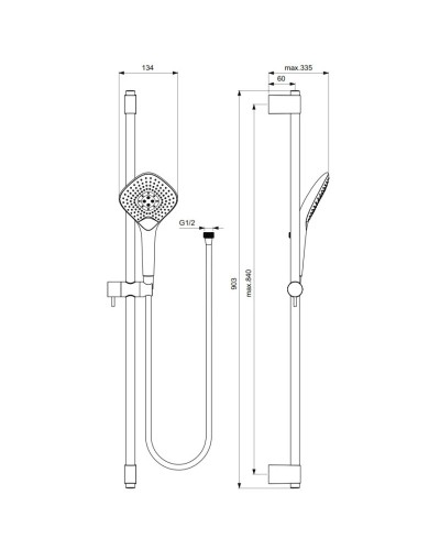 Душевой гарнитур Ideal Standard IdealRain EVO Jet Diamond XL3 B1764AA