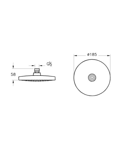 Верхний душ 185 мм Vitra Rain A45633EXP
