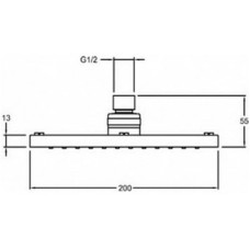 Верхний душ 200 мм Jacob Delafon E21761-CP