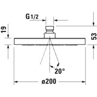 Верхний душ 200 мм Duravit UV0660013000