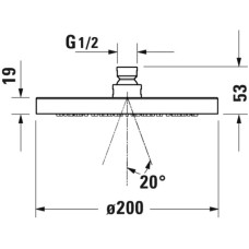 Верхний душ 200 мм Duravit UV0660013000
