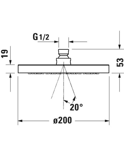 Верхний душ 200 мм Duravit UV0660013000
