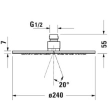 Верхний душ 240 мм Duravit UV0660014000