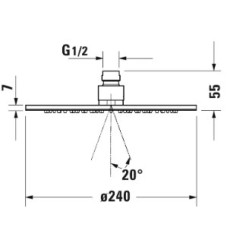 Верхний душ 240 мм Duravit UV0660014000