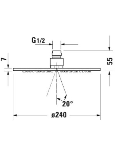Верхний душ 240 мм Duravit UV0660014000