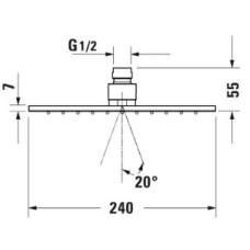Верхний душ 240 мм Duravit UV0660027000