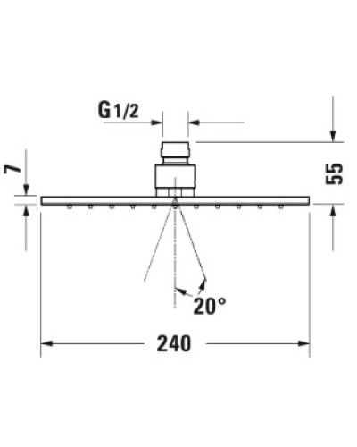 Верхний душ 240 мм Duravit UV0660027000