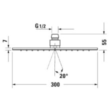Верхний душ 300 мм Duravit UV0660028000