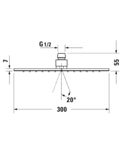 Верхний душ 300 мм Duravit UV0660028000