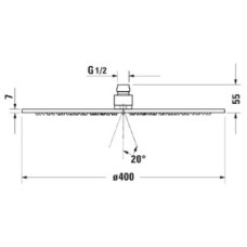 Верхний душ 400 мм Duravit UV0660016000