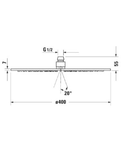 Верхний душ 400 мм Duravit UV0660016000