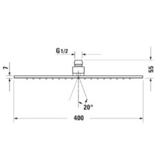 Верхний душ 400 мм Duravit UV0660029000
