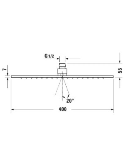 Верхний душ 400 мм Duravit UV0660029000