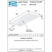 Верхний душ 250 мм Remer 350UFCA