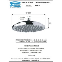 Верхний душ 230 мм Remer 35323