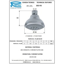 Верхний душ 84 мм Remer 355FO