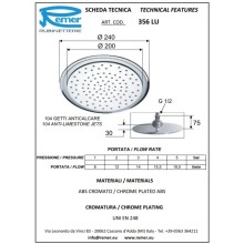 Верхний душ 240 мм Remer 356LU