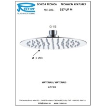 Верхний душ 200 мм Remer 357UFM20