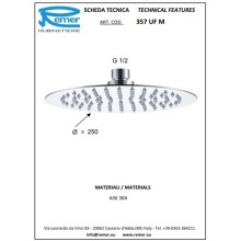 Верхний душ 250 мм Remer 357UFM25