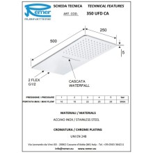 Верхний душ 500х250 мм Remer 350UFDCAX