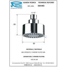 Верхний душ 80 мм Remer 358MO