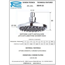 Верхний душ 150 мм Remer 359R15