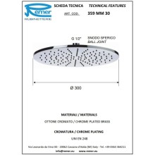 Верхний душ 300 мм Remer 359MM30