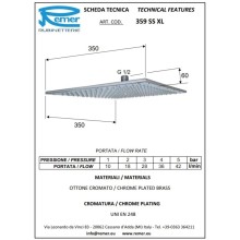 Верхний душ 350 мм Remer 359SSXL
