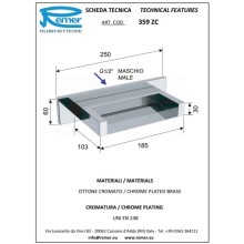 Верхний душ 185х103 мм Remer 359ZC