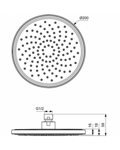 Верхний душ Ideal Standard Ideal Rain BD140XG Черный шелк