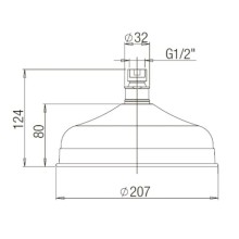 Верхний душ 207 мм Paini 50CR759ANT