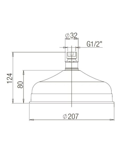 Верхний душ 207 мм Paini 50CR759ANT