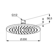Верхний душ 200 мм Kludi A-QA 6432005-00