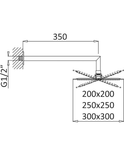 Верхний душ Cezares Porta-TDDQ-BIO Белый матовый