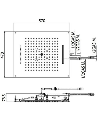 Верхний душ Bossini Dream 3 RGB H38935.030 Хром
