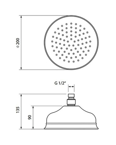 Верхний душ Migliore Roma 19996 Медь