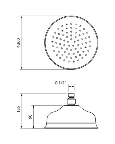 Верхний душ Migliore Roma 29829 Золото
