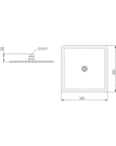 Верхний душ Remer 357UFD25X Хром