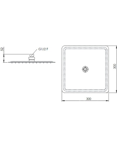 Верхний душ Remer 357UFD30X Хром