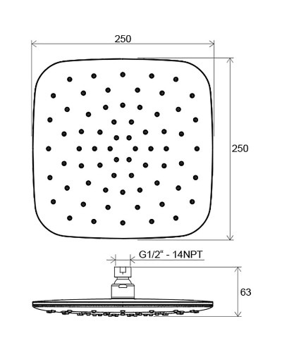 Верхний душ Ravak X07P570 Черный матовый