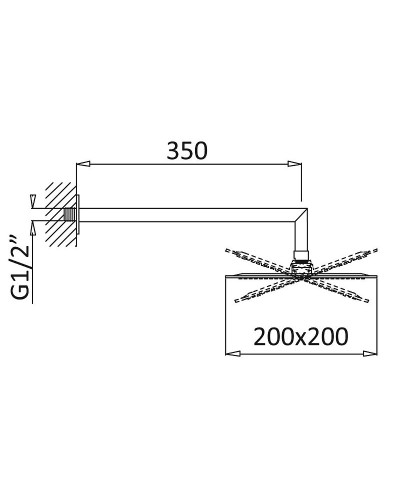 Верхний душ Cezares Porta PORTA-TDDQ-01 Хром