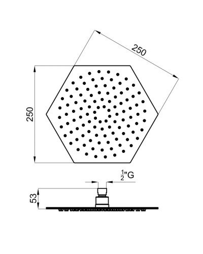 Верхний душ 250 мм Noken Chelsea N199999362