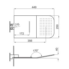 Верхний душ 449х250 мм Noken Forma N199999403