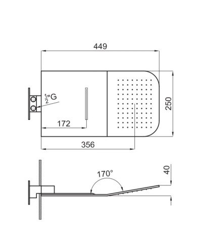 Верхний душ 449х250 мм Noken Forma N199999403